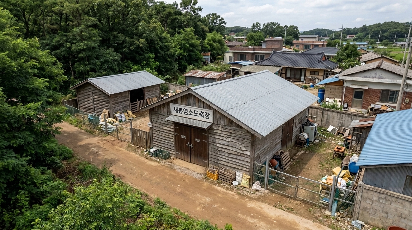 B · 팩 v11 재저작 — 캐노피·서비스 건물·가격표 등장