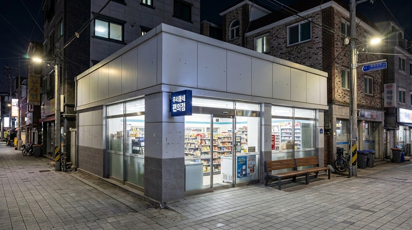 B · 팩 v11 재저작 — 캐노피·서비스 건물·가격표 등장