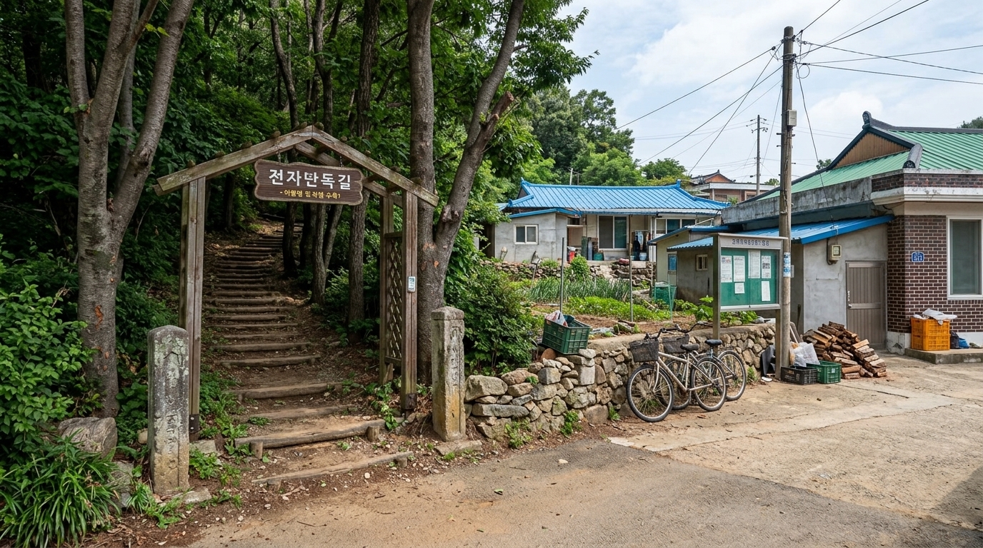 롤 B — 탈락. 3점 · 3위 · Severe structural violation: the terrain explicitly ascends into the forest rather than descending toward lower ground as the brief strictly commits.