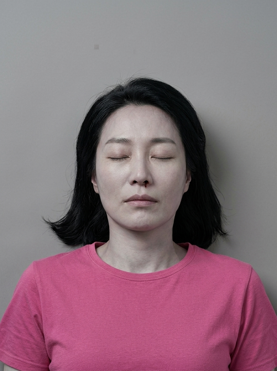 같은 인물이 눈을 감은 상태 변형